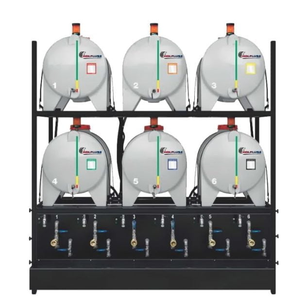 Oil Rack Storage System - Standard - 6 Tanks - in Polyethylene